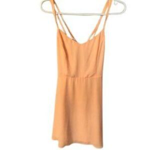 Ark & Co. SZ SMALL PEACH LINED FLOWY V NECK DRESS WITH STRAPPY BACK